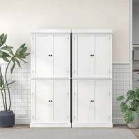 HOMCOM 72" Kitchen Cabinet, Pantry Storage Cabinet with Doors and Shelves, Freestanding Food Pantry Cabinet, White Wood Grain(m-9)