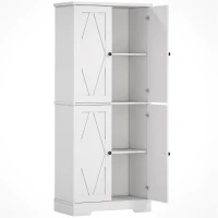 HOMCOM Farmhouse Tall Kitchen Pantry Storage Cabinet, Freestanding Cabinets with Doors and Shelves Kitchen Shelf Storage(m-12)