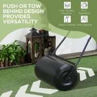DURHAND 38L Heavy Duty Push/Tow Poly Lawn Roller, U-handle Garden Roller Filled with Water or Sand(m-5)