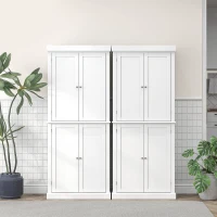 HOMCOM 72.5" Freestanding Kitchen Pantry Cabinet with 4 Doors, White(m-10)