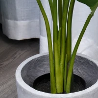 Outsunny 6FT Artificial Bird of Paradise Plant, Fake Tropical Plam Tree with 10 Banana Leaves in Pot, Faux Plant for Indoor , Green(m-10)