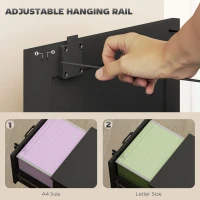 HOMCOM Vertical Filing Cabinet with 3 Drawers, Lock, File Cabinet for Home Office, A4 and Letter Size Files, Black(m-5)