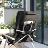 Outsunny Camping Chairs 2 Pack, Portable Folding Camp Chair with Padded Seat and Bag, Outdoor High Back Recliner, Black(m-10)