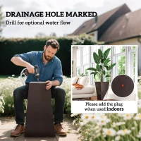 Outsunny Set of 3 Tall Plant Stand, Outdoor & Indoor Flower Pot Set for Front Door, Entryway, Patio and Deck, Brown(m-5)