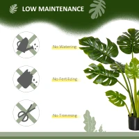 HOMCOM Artificial Plant Palm Tree in Pot, Fake Plants for Home Indoor Decor, 135cm, Green(m-5)