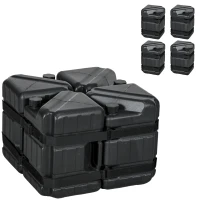 Outsunny Set of 4 Straight Leg Canopy Weights, Water or Sand Filled Weights for Gazebo with Built-in Handles and Secure Straps(m-11)