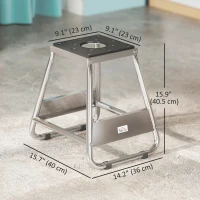 HOMCOM Universal Dirt Bike Stand, 1100 lbs Detachable Anti-Skid Steel Motorcycle Stand with Rubber Platform, Hole, Grey(m-3)