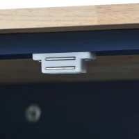 Mobile Kitchen Island with Drop Leaf, Solid Wood Top, Locking Wheels, Storage Cabinet, Utility Island for Kitchens, 53" L x 29.5" W x 37" H, Blue(m-12)