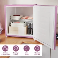 HOMCOM 1.1 Cu. Ft. Mini Freezer, Compact Upright Freezer with Reversible Door, Removable Shelf, Adjustable Temperature, Pink(m-9)