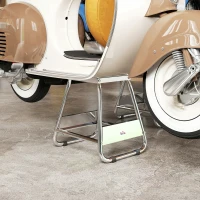 HOMCOM Universal Dirt Bike Stand, 1100 lbs Detachable Anti-Skid Steel Motorcycle Stand with Rubber Platform, Hole, Grey(m-9)