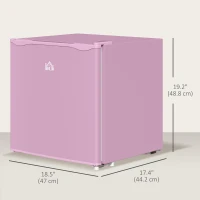 HOMCOM 1.1 Cu. Ft. Mini Freezer, Compact Upright Freezer with Reversible Door, Removable Shelf, Adjustable Temperature, Pink(m-3)