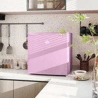 HOMCOM 1.1 Cu. Ft. Mini Freezer, Compact Upright Freezer with Reversible Door, Removable Shelf, Adjustable Temperature, Pink(m-10)