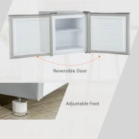 HOMCOM 1.1 Cu. Ft. Mini Freezer, Compact Upright Freezer with Reversible Door, Removable Shelf, Adjustable Temperature, Grey(m-6)