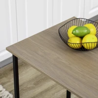 HOMCOM Counter Height Table with Drop Leaf, Extendable Bar Table with Adjustable Storage Shelf, Light Grey(m-9)