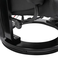 HOMCOM Massage Recliner Chair with Ottoman, 360° Swivel Recliner and Footstool, 10 Point Vibration, PU Leather Reclining Chair with Side Pocket and Remote Control, Black(m-10)