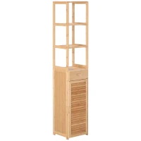 kleankin Bathroom Storage Cabinet with Drawer and Slatted Shelves(m-12)