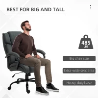 Vinsetto Executive Office Chair with Wide Seat, Computer Desk Chair with Adjustable Height, Swivel Wheels, Gray(m-4)