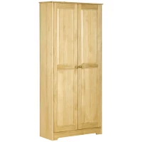 HOMCOM 67" Pinewood Kitchen Pantry Storage Cabinet, Freestanding Cabinets with Doors and Shelves, Dining Room(m-1)