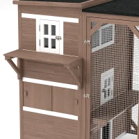 PawHut Large Outdoor Cat House for 3 Kitties, Multi-Level Design with Big Hiding Areas 2 Stories & Multiple Platforms Cat Condo(m-9)