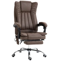 Vinsetto Massage Office Chair with 6 Points and Heat, Reclining Computer Chair with Adjustable Height and Footrest, Coffee(m-1)