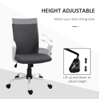Vinsetto Linen Mid Back Office Chair With Tilt Function, Swivel Computer Chair, Charcoal Grey(m-4)
