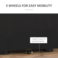 Vinsetto Metal Filing Cabinet 3 Drawer, Mobile Office Cabinet with Wheels for Legal, Letter, A4 File, Black(m-7)