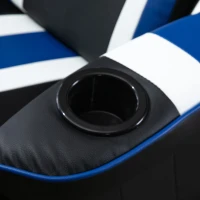 Vinsetto Gaming Chair, Racing Style Computer Recliner with Lumbar Support, Footrest and Cup Holder, Black/White/Blue(m-8)