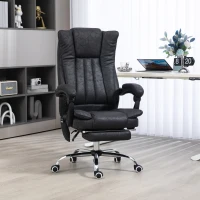 Vinsetto Massage Office Chair, 6 Points and Heat, Reclining Computer Chair with High Back, Adjustable Height and Footrest, Black(m-10)