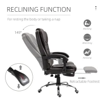 HOMCOM Executive Office Chair, High Back Reclining Computer Chair with Footrest and Armrest, Coffee(m-6)