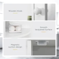 HOMCOM Bathroom Medicine Cabinet with Mirror, Bathroom Mirror Cabinet, Wall Mount Mirror Medicine Cabinet with Multiple Storage Shelves, White(m-7)