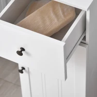 kleankin Short Bathroom Storage Cabinet, Cabinet Organizer with 1 Drawer and Adjustable Shelf for Living Room, White(m-8)