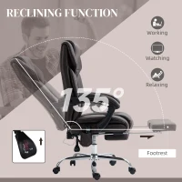 Vinsetto 6 Point Vibration Massage Office Chair with Heat, PU Leather Computer Chair with Adjustable Height Reclining Back, Brown(m-6)