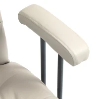 HOMCOM Home Office Chair, PU Leather Computer Desk Chair, Swivel Task Chair with Adjustable Height, Light Gray(m-9)