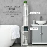 kleankin Bathroom Storage Cabinet with Open Shelves, White(m-4)