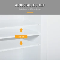 Kleankin Freestanding Bathroom Floor Cabinet, Wooden Bathroom Cabinet with 2 Doors, 2 Drawers and Adjustable Shelf, White(m-5)