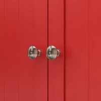 HOMCOM Kitchen Sideboard Cabinet, Large Kitchen Storage Cabinet w/ Double Doors & 5-tier Shelving for Home, Dining Room, Red(m-9)