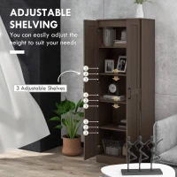 HOMCOM Storage Cabinet w/ Adjustable Shelves, Pantry, Coffee(m-7)