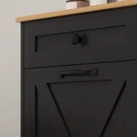 HOMCOM Tilt Out Laundry Hamper Cabinet, Bathroom Storage Cabinet with 2 Removable Baskets and 2 Drawers, Black(m-8)