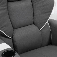 HOMCOM Manual Recliner, Swivel Lounge Armchair with Footrest and Two Cup Holders for Living Room, Black(m-8)