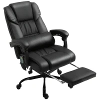 Vinsetto Massage Office Chair with 6 Vibrating Points, High Back Reclining Office Chair with Footrest and Remote, Black(m-11)