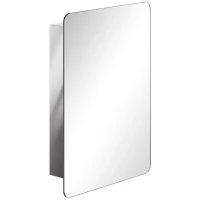 kleankin 18'' x 26''/46cm x 66cm Wall Mount Bathroom Medicine Cabinet Mirror Sliding Door with 3-Tier Storage Shelf, Stainless Steel, for Living Room Bedroom Office(m-11)