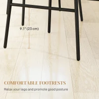 HOMCOM Rattan Counter Height Bar Stools Set of 2, 26" Counter Stools with Back, Modern Bar Chairs for Kitchen Island, Brown(m-5)