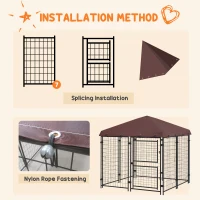 PawHut 4.6' x 4.6' x 5' Dog Kennel Outdoor with Waterproof Canopy, Large Door(m-7)