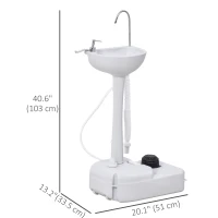 kleankin Portable Camping Sink Hand Wash Station with 17L Water Tank, Soap Dispenser and Towel Holder, for Outdoor Events(m-3)