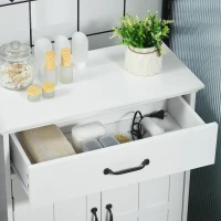 kleankin Bathroom Storage Cabinet, Modern Bathroom Cabinet with 2 Doors, Storage Drawer & Adjustable Shelf, White(m-9)