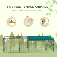 PawHut 73" Small Animal Playpen with with Roof for Rabbits, Chicken, Chinchillas for Indoor/Outdoor Use, Green(m-6)