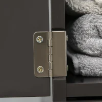 HOMCOM 54" Tall Bathroom Storage Cabinet, Freestanding Linen Tower with 2-Tier Shelf and Drawers, Narrow Side Floor Organizer, Brown(m-7)
