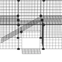PawHut 36 Panels Small Animal Playpen with Door, DIY C & C Cage for Guinea Pigs with Ramp, Portable Metal Wire Yard for Rabbit, Hedgehogs, 14 x 14 in(m-10)