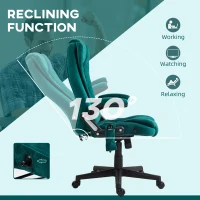 Vinsetto 6 Point Executive Office Chair with Heat, Velvet High Back Vibrating Massage Office Chair, Dark Green(m-7)