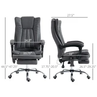 Vinsetto Massage Office Chair with 6 Points and Heat, Reclining Computer Chair with Adjustable Height and Footrest, Dark Blue(m-3)